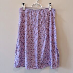 Aeropostale Floral Purple Knee-Length Skirt